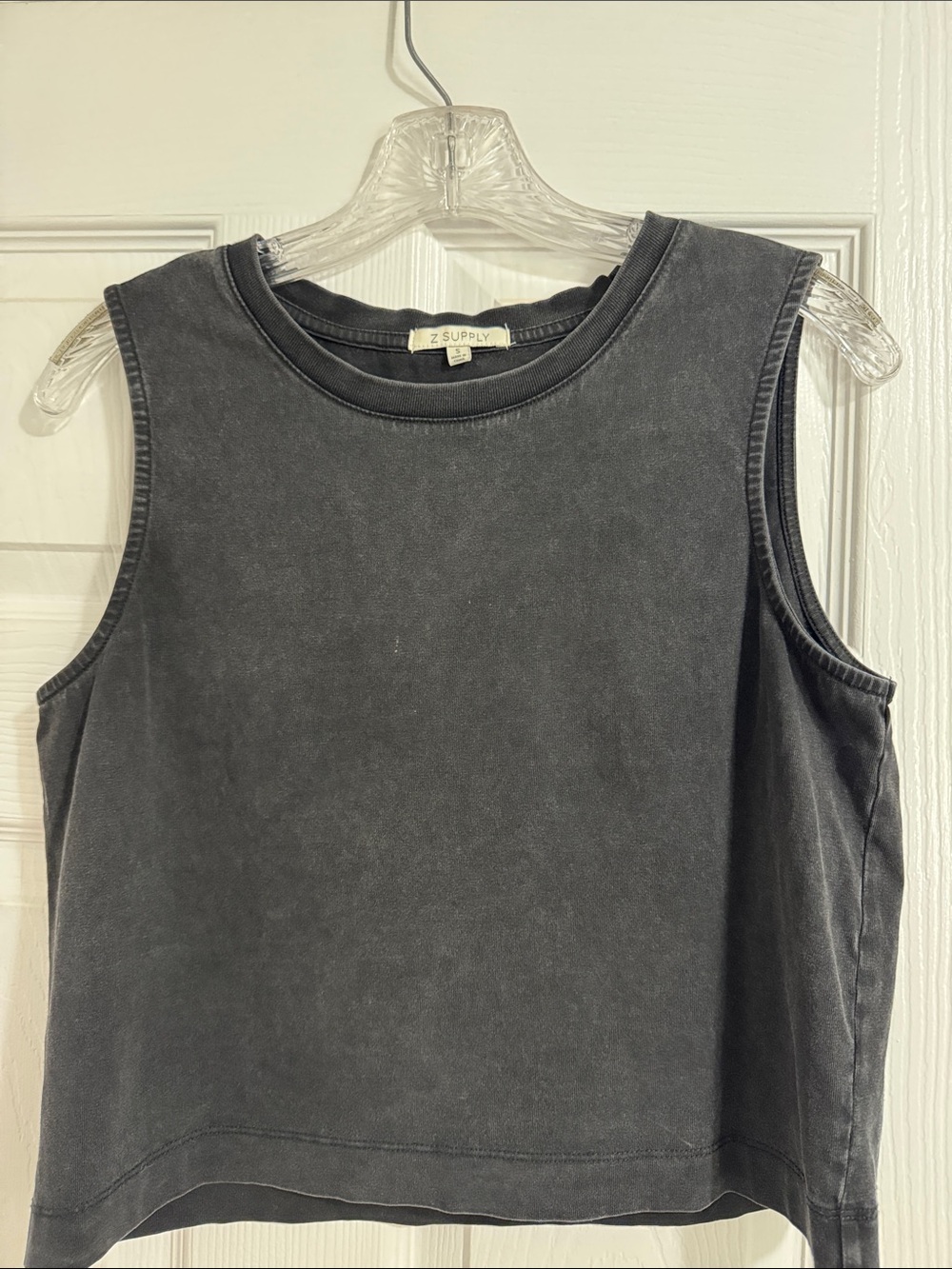 Z Supply Washed Black Cropped Muscle Tank